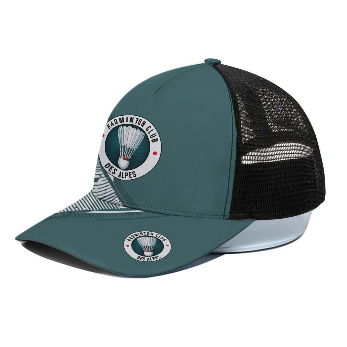Unisex Trucker Hat med sort halvmasket mesh