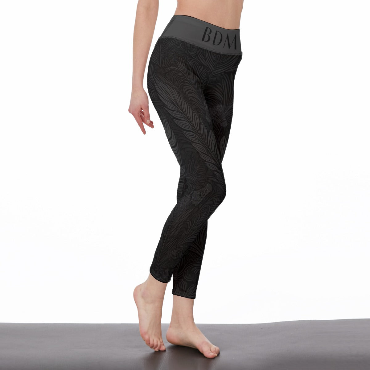 BDMT Højtaljede leggings til kvinder – Fjer