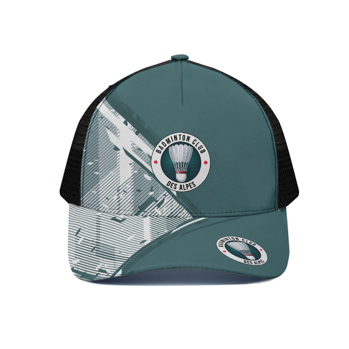 Unisex Trucker Hat med sort halvmasket mesh