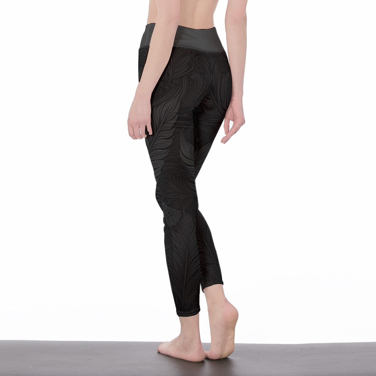 BDMT Højtaljede leggings til kvinder – Fjer